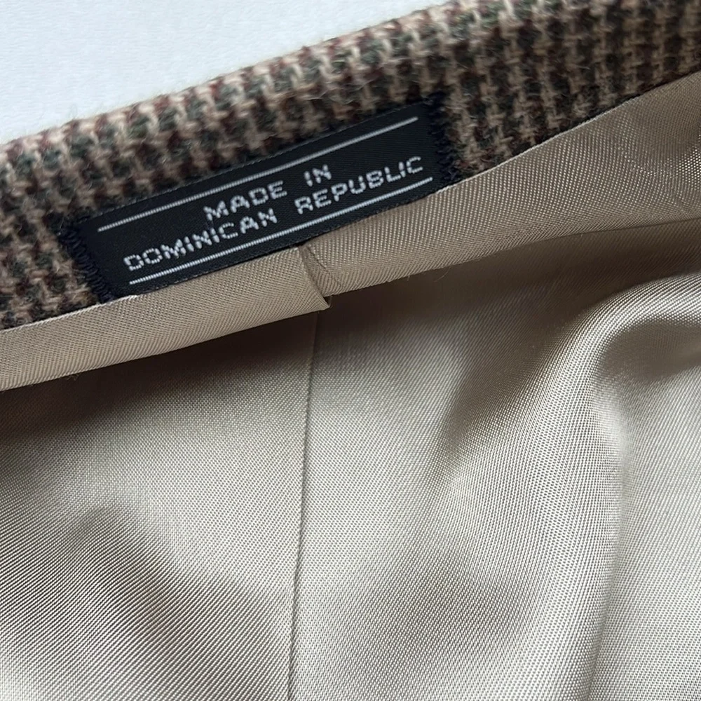 Woolrich Men’s blazer tweed vintage Classic‎ Houndstooth sports coat brown 42R